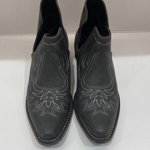 Roper Black Ankle Boots with Silver Accents